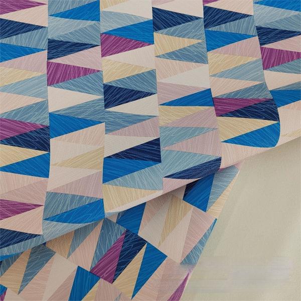 0.8mm Colorful Geometric Design PVC Leather For Handbag Packing Box Phone Case Decoration Usage