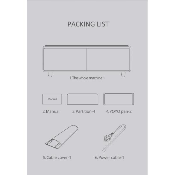 Black Modern Multifunction LED Coffee Table with 135L Refrigerator and Phone Charger