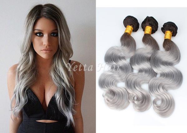 Quality Body Wave 100% Human Hair Extensions / Ombre Human Hair Weave Extensions for sale