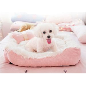 Cute Design Fleece Bows Pet Pads Cushion Warm Dog Beds