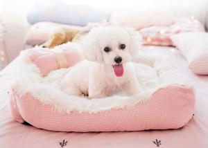 China Cute Design Fleece Bows Pet Pads Cushion Warm Dog Beds wholesale