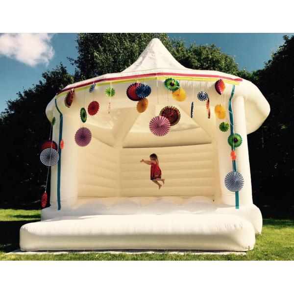 Outdoor White Bounce House With Roof For Wedding Bouncy Castle For Party Inflatable Wedding Bounce House