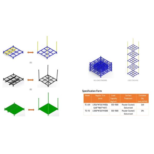 Collapsible Detachable Foldable Hot Sale Post Pallet Nestainer Rack