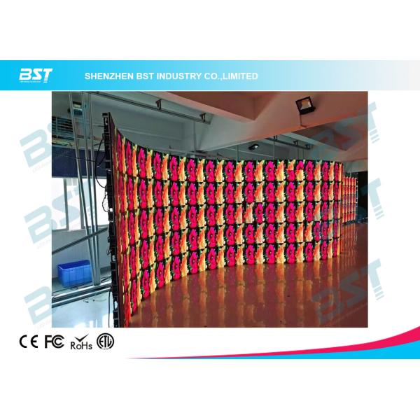 High Brightness Curved Mesh / Strip Flexible Led Display Screen Angle Adjustable