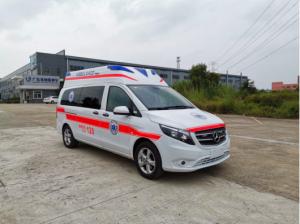 China Gasoline Mercedes Benz Ambulance 7 Seat Front Mounted 4×2 Automatic Transmission wholesale