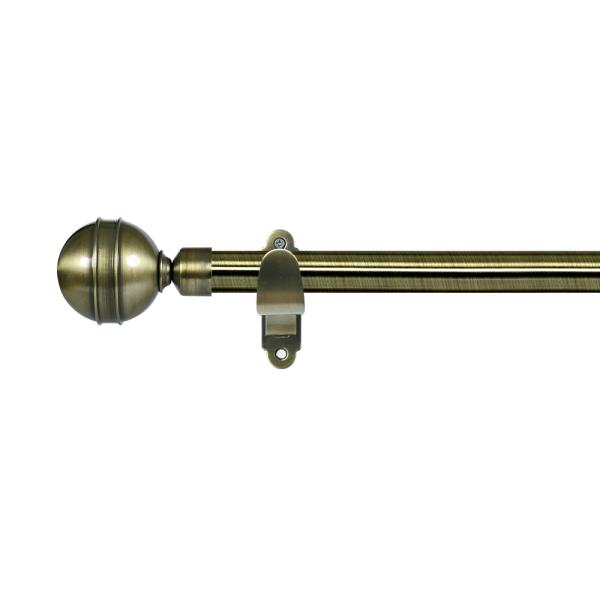Anti-Brass Color Metal Material Curtain Rods With Customized Size And Classic Curtain Finials For Hotel Or Home Decor
