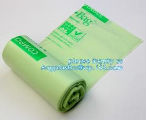 China eco friendly wholesale cornstarch custom color printed 100% biodegradable compostable plastic garbage bags on roll wholesale