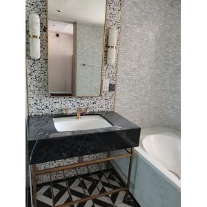 China Marble Stainless Steel Bathroom Sanitary Ware Nano Coating Mosaic Washbasin wholesale