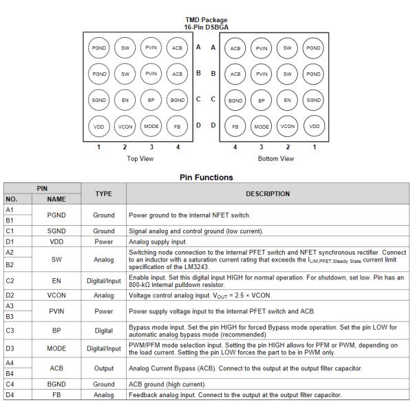 Lm36272 Dc Dc Converter LM3243TME Lm36274 Ic LM3243TME NOPB LM3243TMX