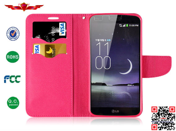Ultra Slim High Quality Colorful PU+TPU Flip Wallet Leather Cover Case For LG G Flex F340