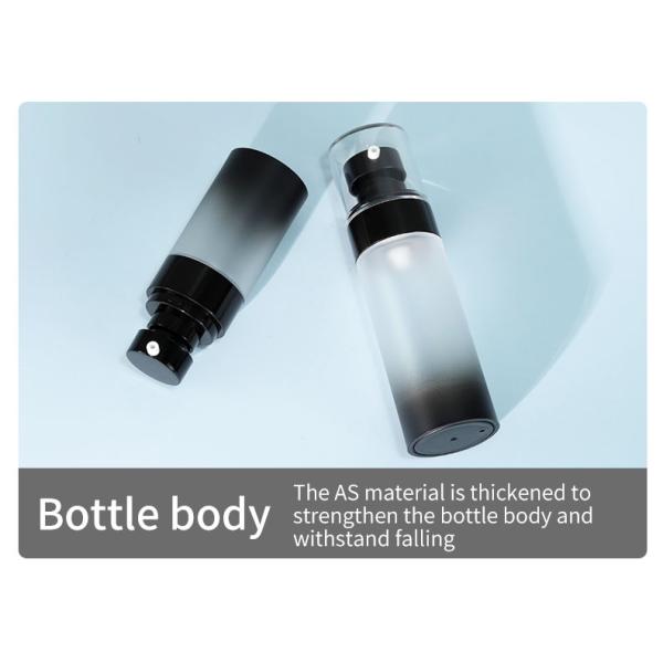 Airless Skin Care Packaging Bottles Black Airless Pump Bottle Base Material ABS Collar Material AS
