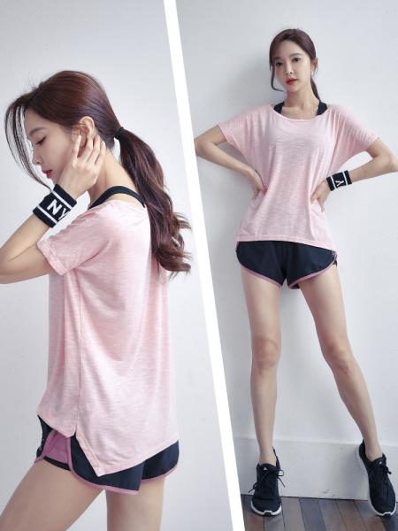 Quality Deodorizing performance Dri Fit Short Sleeve T Shirt Womens Exercise Wear 170g for sale