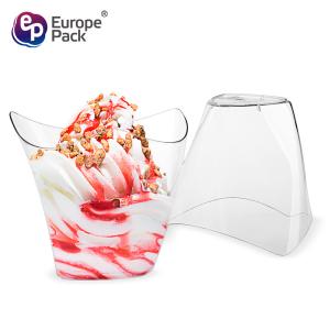 China Party supplies tableware 186ml clear unique disposable dessert cup wholesale