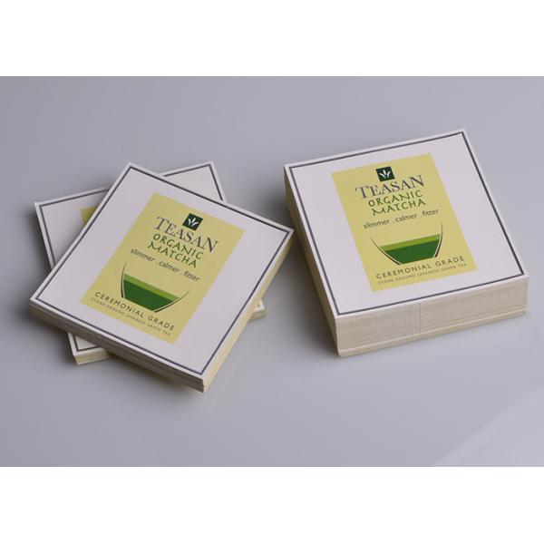 Personalized printed silver embossing self adhesive artpaper labels for green tea packaging