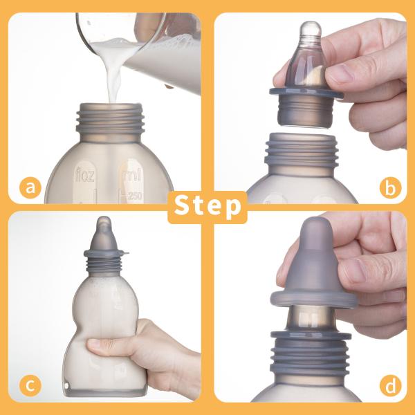 LFGB Platinum Silicone Food Pouches Reusable Breast Milk Storage Bags