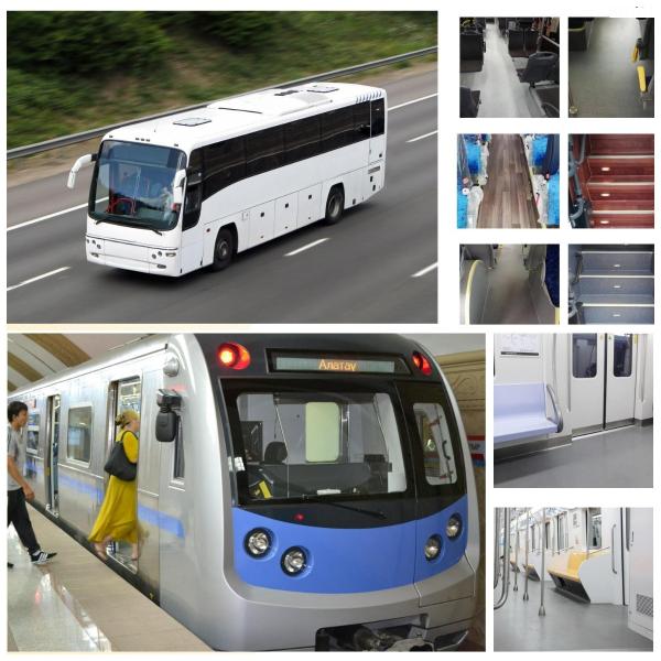 SGS Vinyl Non Slip Flooring 2mm Thickness Pvc Bus Flooring Fireproof