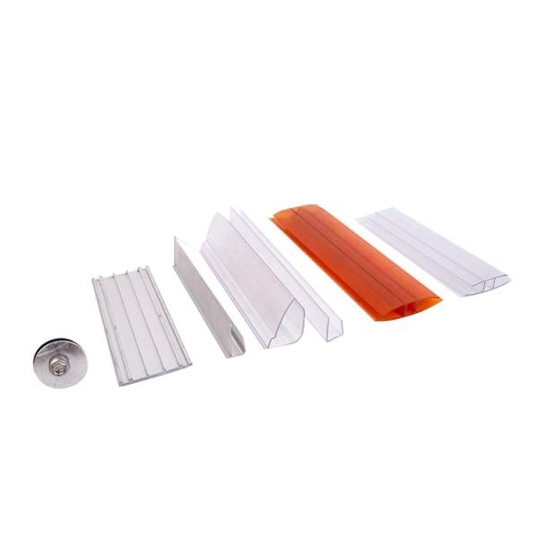 Customized Polycarbonate Sheet Accessories Extruded Type Polycarbonate Panel Connectors