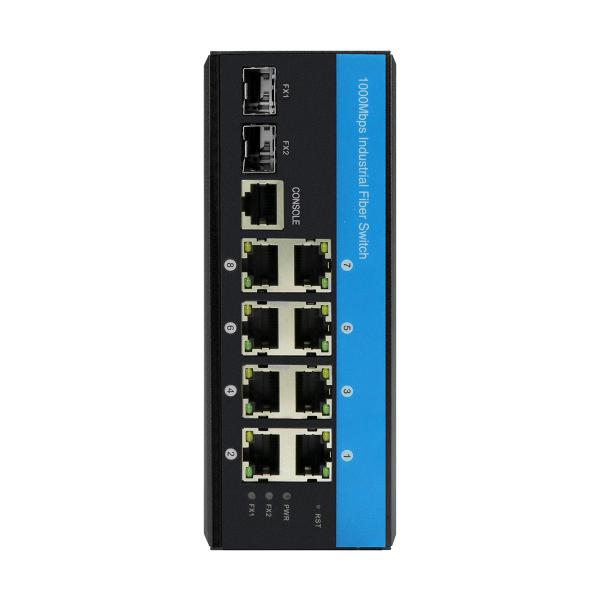 Quality 8 port industrial ethernet switch layer 2 managed switch DC12/24/48V Dual power input for sale