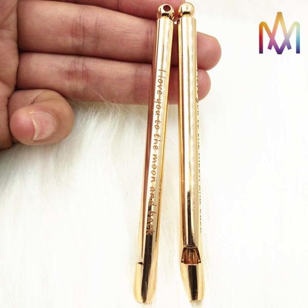 Single Tube Design Waterproof 88MM Brass Gold Whistle Charm