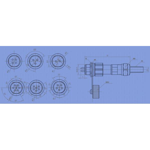IP67 Waterproof GX12 Panel Mounting Connector Plug Set Female And Male 2~7pin 3A 200V
