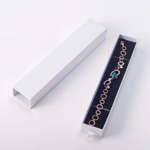 China Personalized White Paper Jewelry Boxes with sponge Simple Sliding Drawer on sale