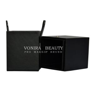 China Customized High Quality Leather Makeup Brush Holder Case Cosmetic Cylinder wholesale