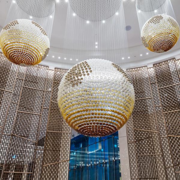 Custom Lighting Fixtures Art Glass Large Foyer Chandelier Lighting OEM ODM