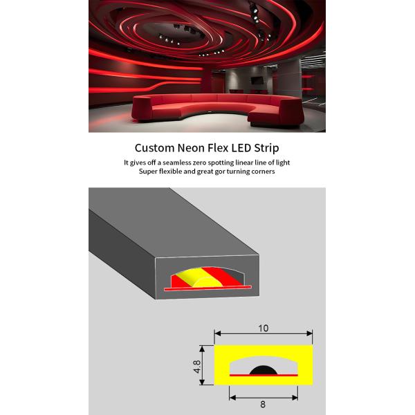 DC24V COB Neon Light RGB LED Strip 5m Roll For Room Ceiling IP67 Waterproof