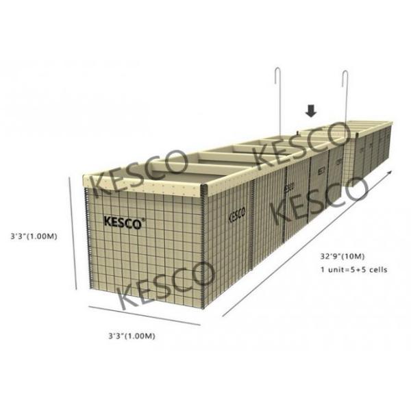Mil 3 Hesco Bastion Barrier Defence , Gabion Barrier For Military