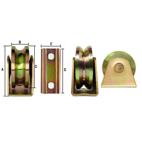 Sliding Gate Color Zinc Plated V Shaped Roller Wheels For Hotel And Home