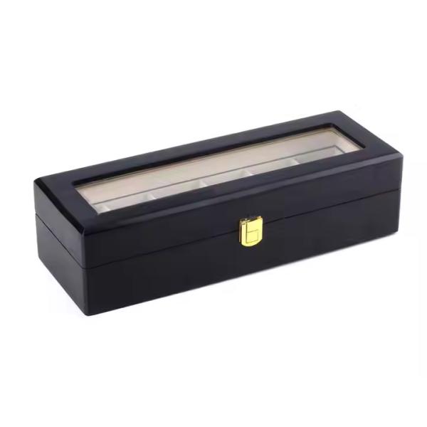 Premium Wooden 6 Slots Watch Box for Men Elegant Solid Wood Design. Perfect for Watch Storage and Display