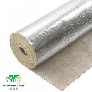 China Green Hardwood Flooring Underlayment 2mm Silver Film Rubber Acoustic Underlay on sale