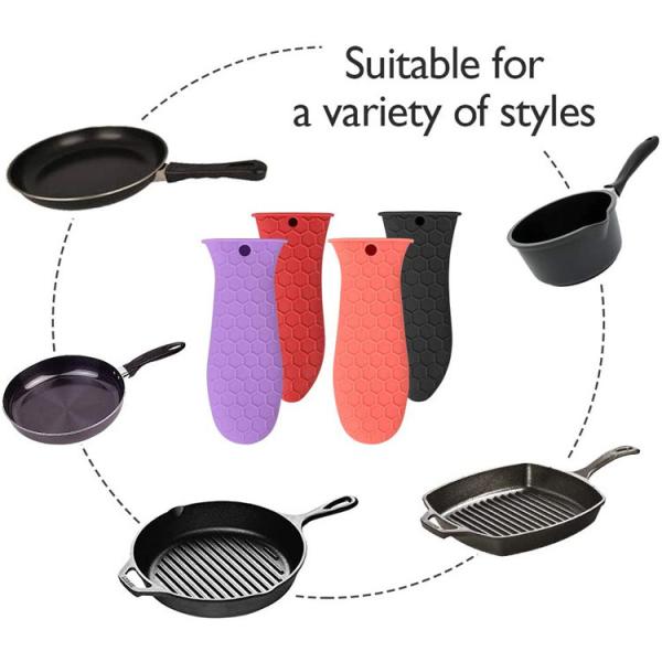 Silicone Hot Handle Holder Heat Resistant Cast Iron Skillets Handles Grip Covers For Pan Pot
