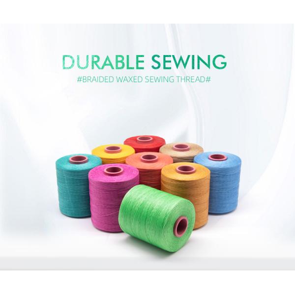 Knitting 0.8MM 210D Core Spun Yarn High Tensile Polyester Fiber Flat Braided Wax Thread