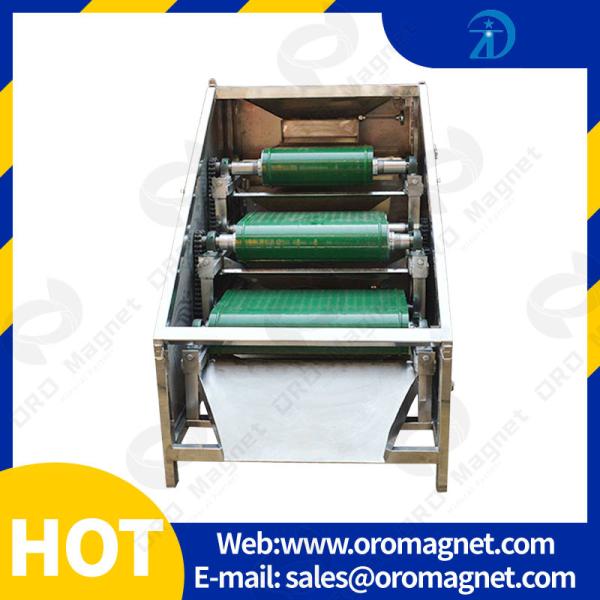 Double Roller Permanent Magnetic Separator Low Power consumption 12000GS low energy efficent for quartz plastic particle