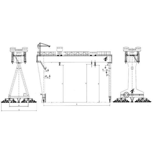 A7 A8 80 Ton MG Double Gantry Crane Mobile Shipbuilding Gantry Crane