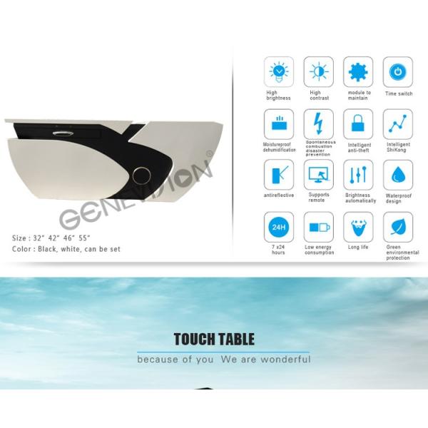 Adjustable angle LCD advertising display , office tea table desk kiosk