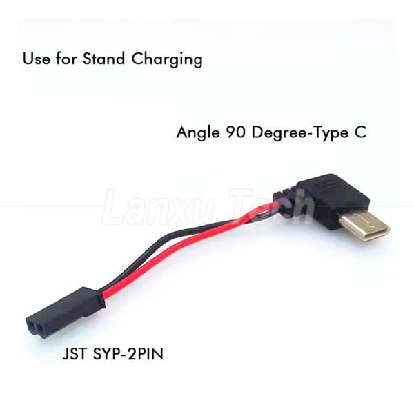 90 Degree Right Angle USB 8 Pin Micro Type C to JST SYP Connector Cable for Motorcycle Rider Magnetic Cell Phone Holder