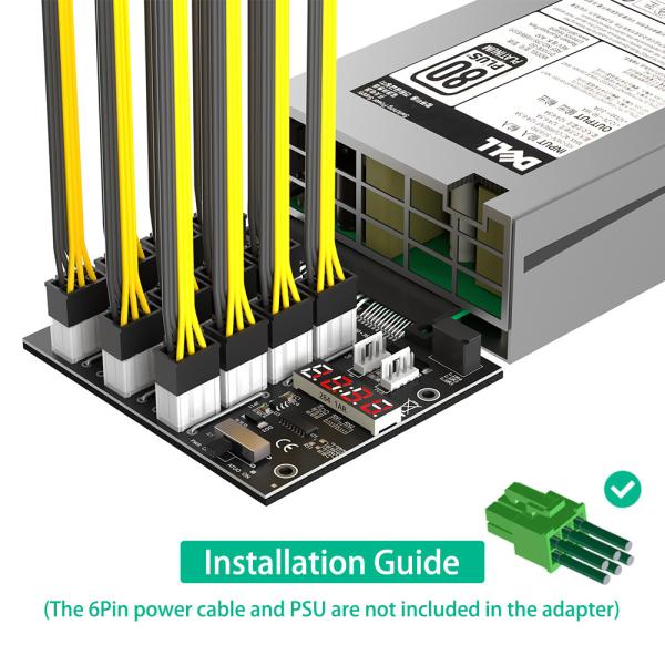 Upgrade Version ATX 12x 6Pin Breakout Board With Flash LED For Dell Brand PSU And Bitcoin Mining