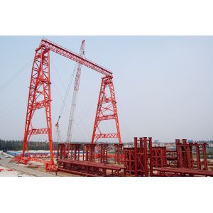 China OEM Rubber Tyred Steel Truss Type Gantry Crane With Trolley in Red wholesale