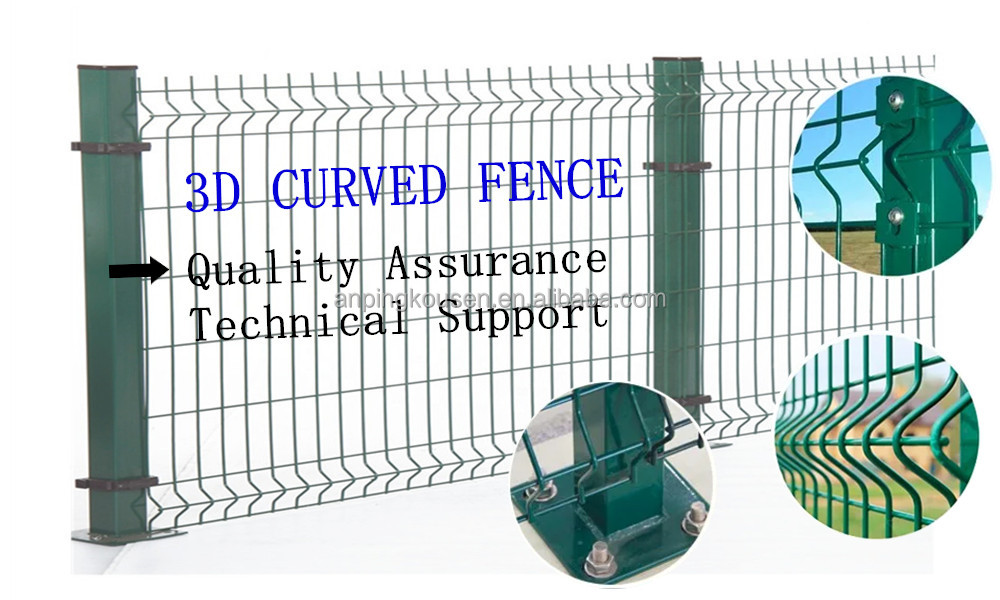 Customized 3D Curved Welded Powder Coated V Wire Mesh Panel Fence for Metal Type Steel
