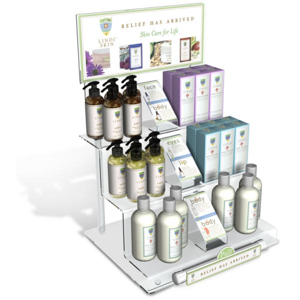 Acrylic Cosmetic Display Stand Skin Care Product Countertop Display Stand