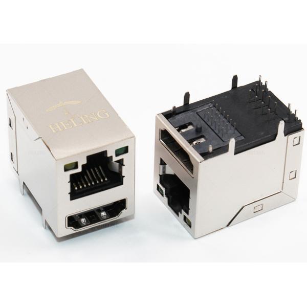 RoHS Compliant Right Angle RJ45 Female Connector Tab Up