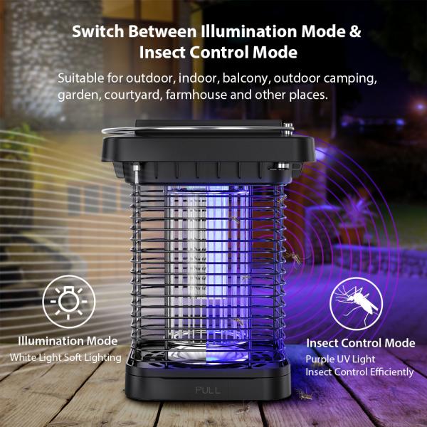Household Solar Mosquito Killer Lamp Solar Powered Mosquito Repellent Lamp DC1300V