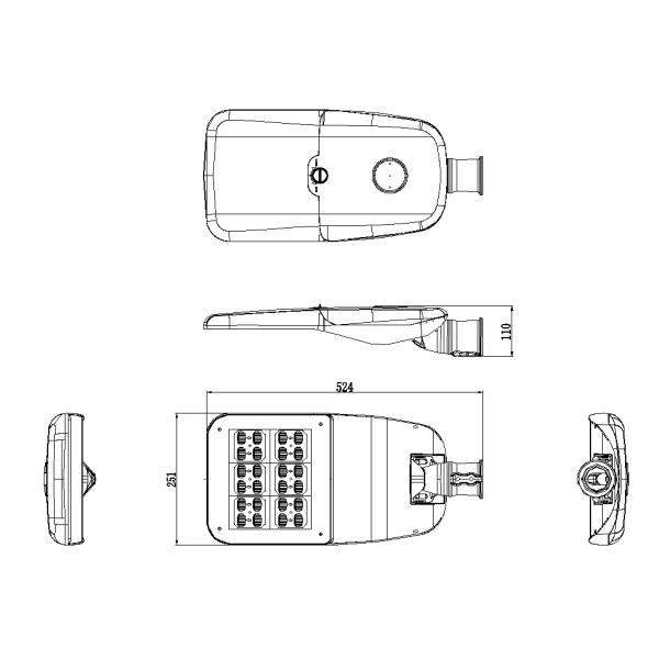 Warm White Exterior Parking Lot Lighting , Dustproof 30W LED Street Light Fixtures 3600lm