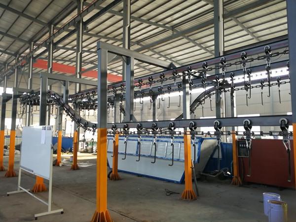Quality Space Saving Electrostatic Powder Coating Line Hanging Conveyor Line for sale