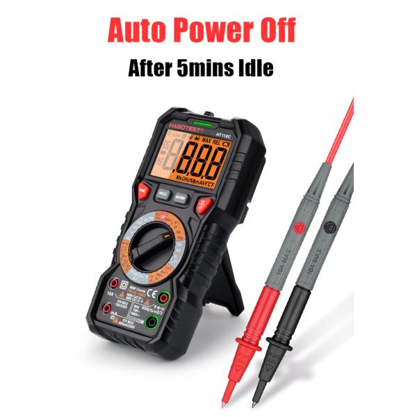 Habotest LCD Display Multimeter Digital Backlight AC DC Ammeter Voltmeter Ohm Hz T-RMS Battery Tester 6000 Counts HT118C
