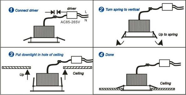 9W LED Downlight 4 inch Recessed LED Light Fixtures