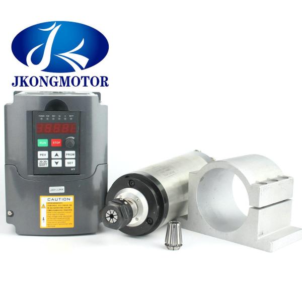 ER16 Water Cooled Spindle CNC Motor , 110V / 220V Inverter Kit Φ80 1.5KW