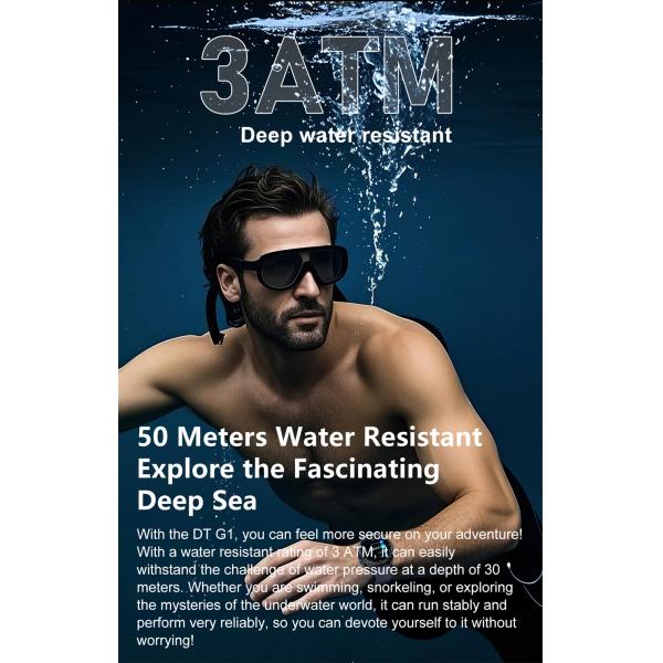 Watch DT G1 Multifunctional BT Call Sports Watch GPS Track Compass 5ATM Waterproof Heart Rate Fitness